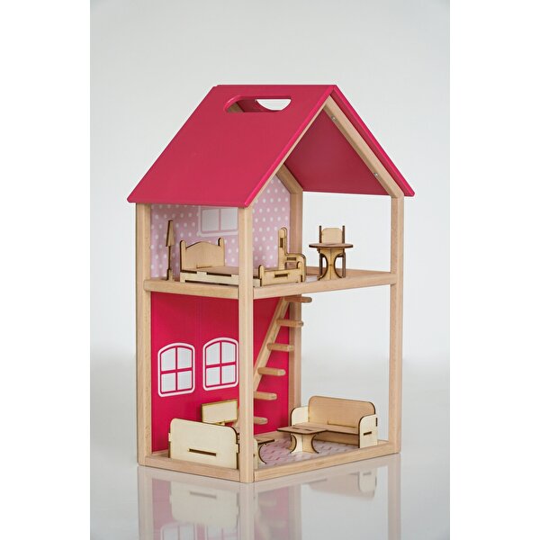 Ahşap Merdivenli Ev 1001 Pembe
