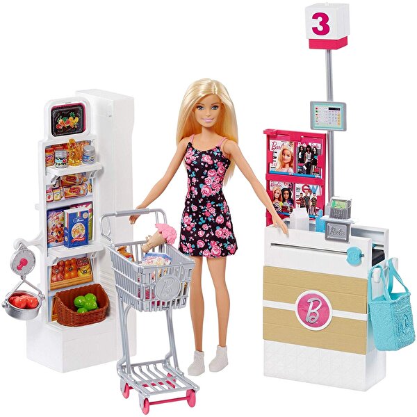 Barbie Süpermarkette Oyun Seti FRP01