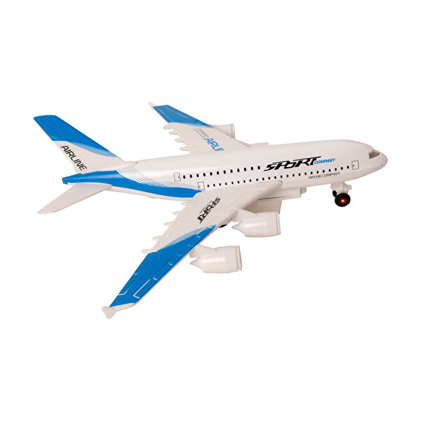 Çek Bırak Die Cast Uçak A380 Mavi