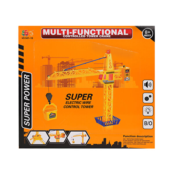 Sesli ve Işıklı Kablo Kumandalı Çok Fonksiyonlu Kule Vinç