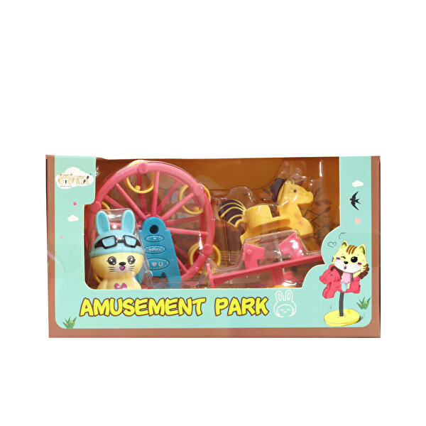 Sevimli Kedi Parkı Dönme Dolap Mavi Şapkalı