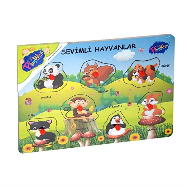 Playwood Ahşap Tutmalı Çiftlik Sevimli Kümes Hayvanları Puzzle