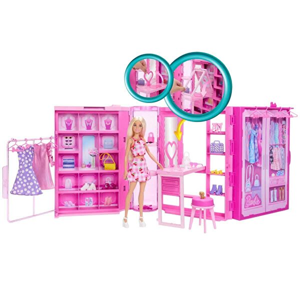 Barbie'nin Rüya Gardırobu ve Bebek Oyun Seti HXD58