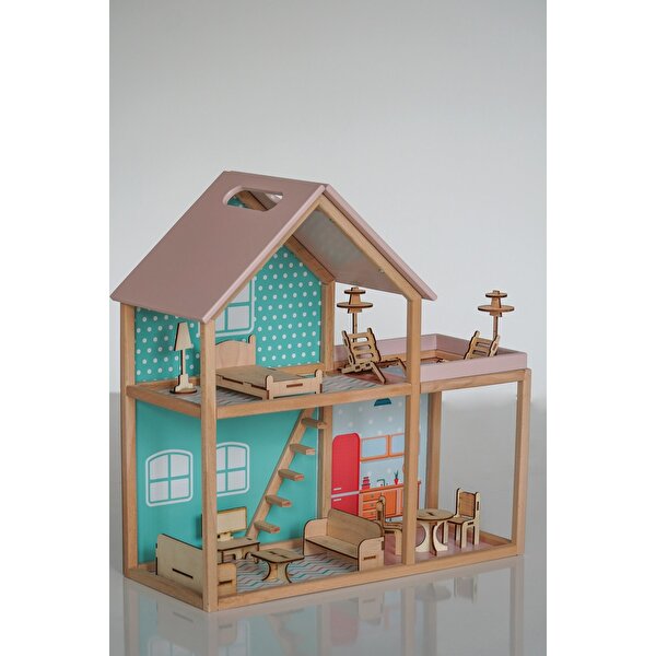 Ahşap Merdivenli Ev 1003 Mavi