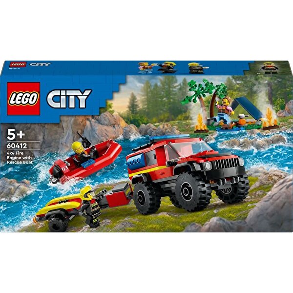 LEGO City 4x4 Kurtarma Botlu İtfaiye Kamyonu 60412
