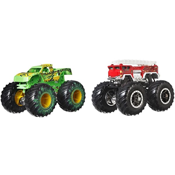 Hot Wheels Monster Trucks Güçlü İkili 1:64 Arabalar Gunkster vs 5 Alarm HLT69