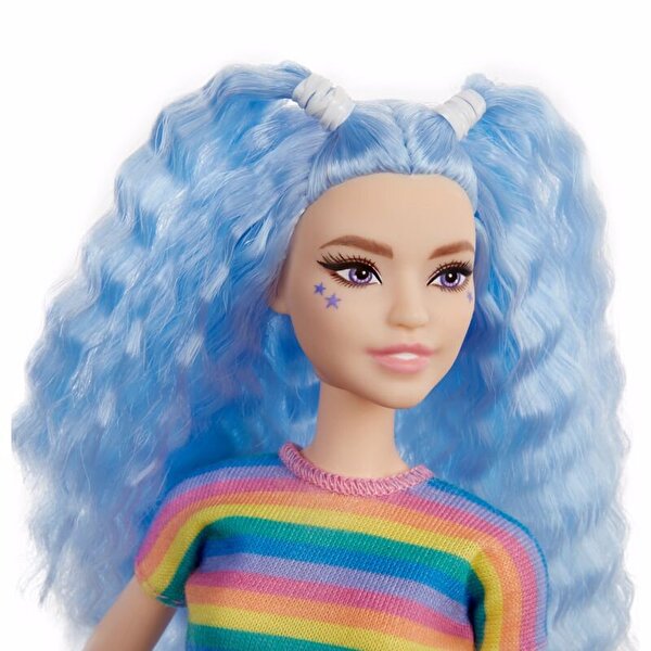Barbie Fashionastas Büyüleyici Parti Bebekleri Siyah Etekli Mavi Saçlı GRB61