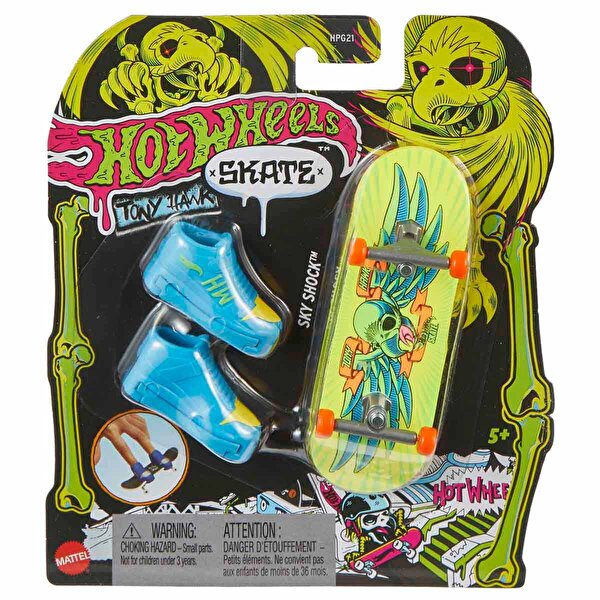 Hot Wheels Skate Neon Temalı Parmak Kaykay ve Ayakkabı Paketi Sky Shock
