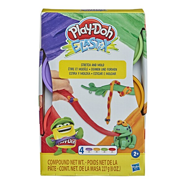 Play-Doh Elastik 4lü Hamur (Mor-Turuncu-Yeşil-Kırmızı) E9863