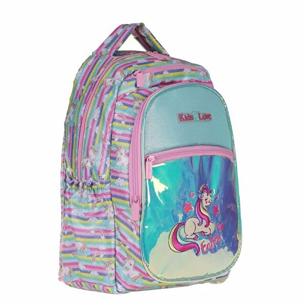 Kaukko Kids & Love Unicorn Sırt Çantası Aynalı Simli