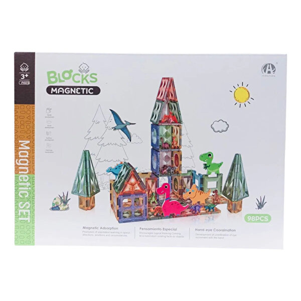 Dinozor Parkı Manyetik İnşa Blok Seti 98 Parça
