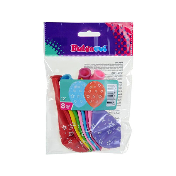 Yıldız Baskılı 8'li Balon