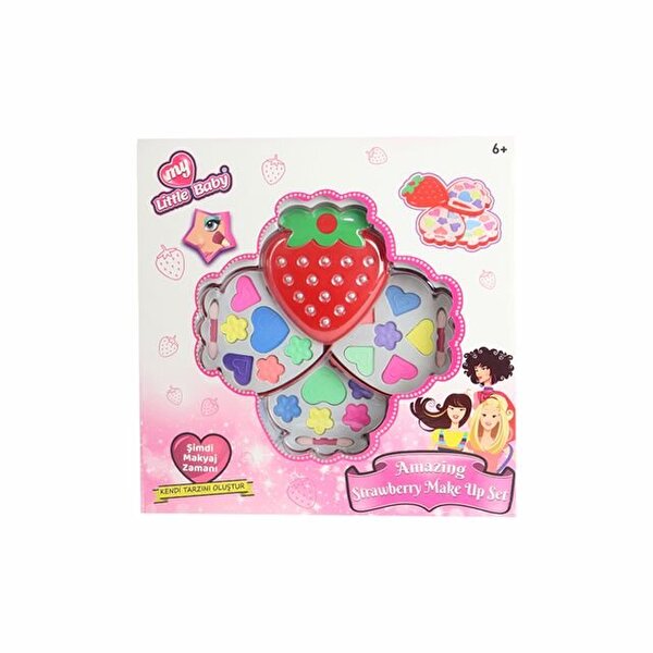 Çilek Kutulu Üçlü Makyaj Seti Kırmızı Çilek