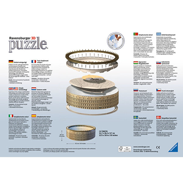 Kolezyum - Roma 3D Puzzle 216 Parça