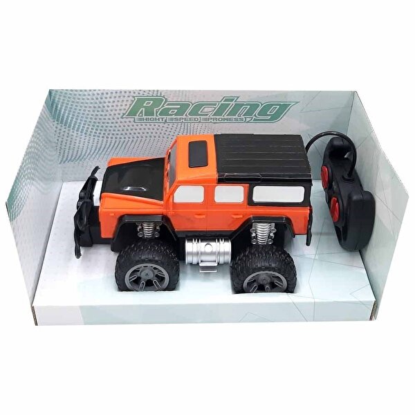 Işıklı Uzaktan Kumandalı Şarjlı Turuncu Jeep 23 Cm