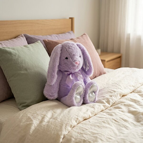 Mor Peluş Tavşan 50 Cm