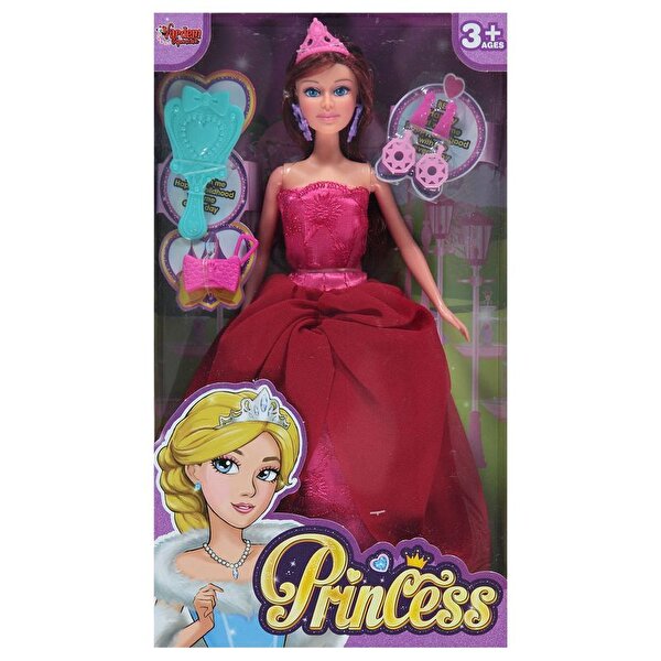 Aksesuarlı Kırmızı Elbi̇seli̇ Prenses Bebek