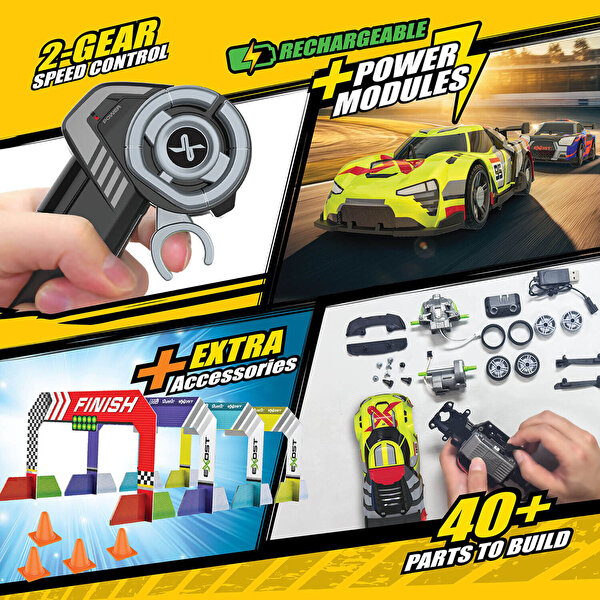 Silverlit Exost Build Serisi Kumandalı 2 Araçlı Büyük Yarış Seti