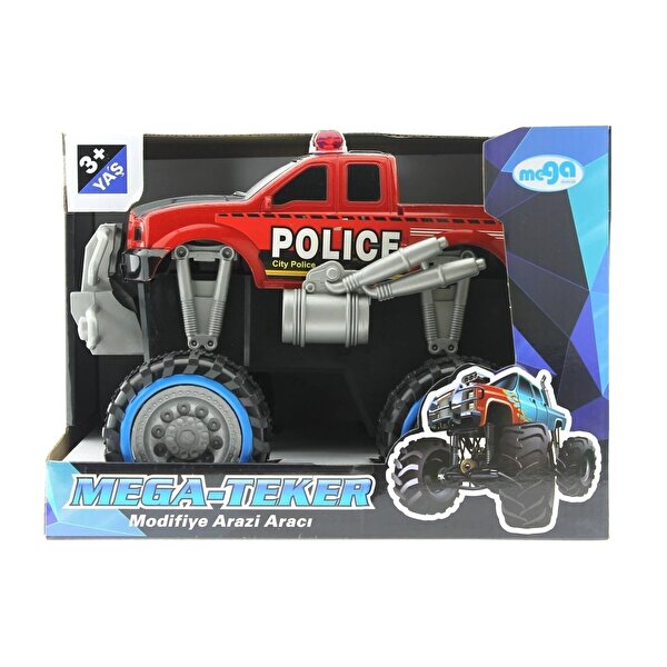 Sürtmeli Modifiye Dev Polis Arazi Aracı Kırmızı