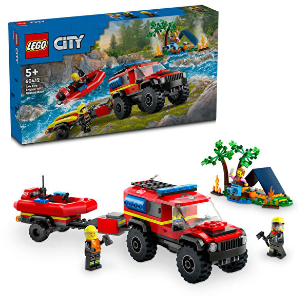 LEGO City 4x4 Kurtarma Botlu İtfaiye Kamyonu 60412