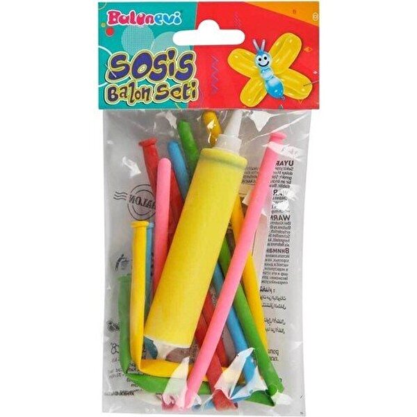 Sosis Şekilli Balon Seti Sarı