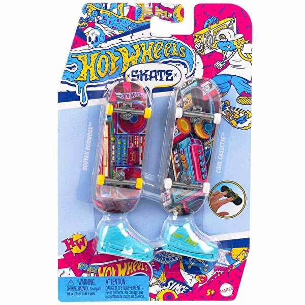 Hot Wheels Skate Retro Temalı İkili Parmak Kaykay ve Ayakkabı HXL18
