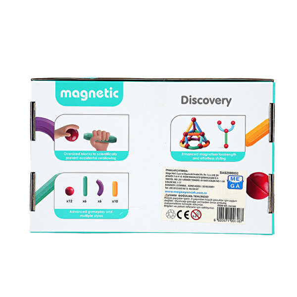 Manyetik Renkli  Yapı Çubuklar 34 Parça