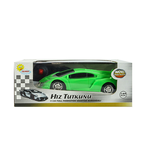 1:24 Ölçekli Uzaktan Kumandalı Full Fonksiyonlu Pilli Yeşil Araba