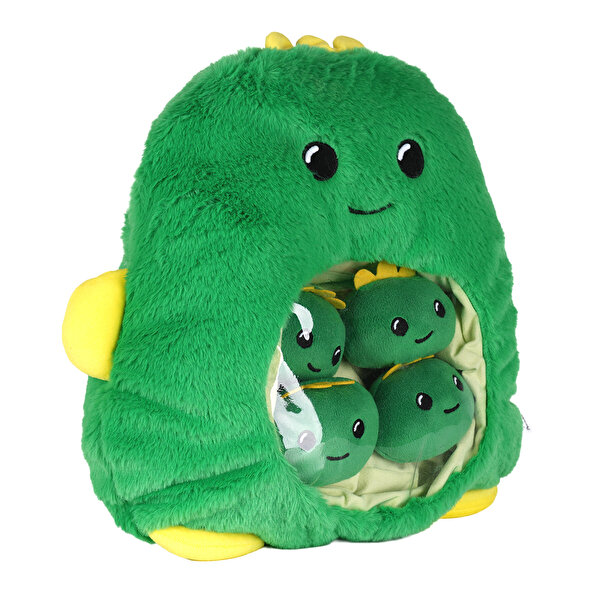 Dinozor Anne ve Mini Dino Bebekler Peluş Çanta Seti