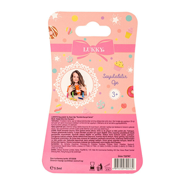 Lukky Su Bazlı Parlak Kalpli İnci Pırıltılı Oje