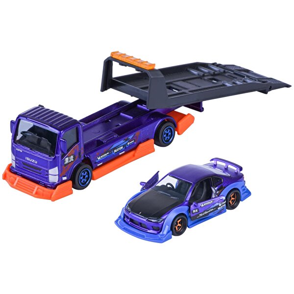 Majorette JDM Legends Tuning Transporter Isuzu NPR +Nissan Silvia(S15) SP