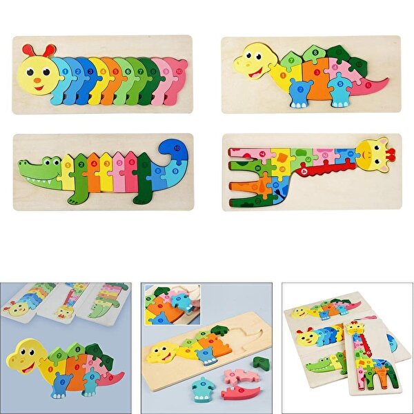 Ahşap Tırtıl Sayı Puzzle