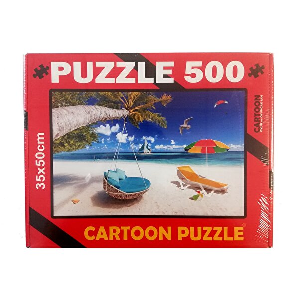 Cartoon Puzzle 500 Parça Kumsal ve Deniz