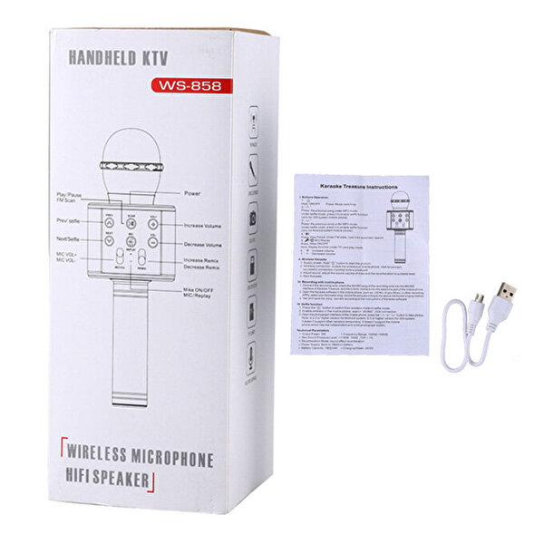 Handheld Ktv Karaoke Mikrofon Silver WS-858