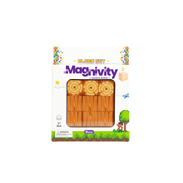 Magnivity Manyetik Bloklar Ağaç Desenli Blok 9 Parça