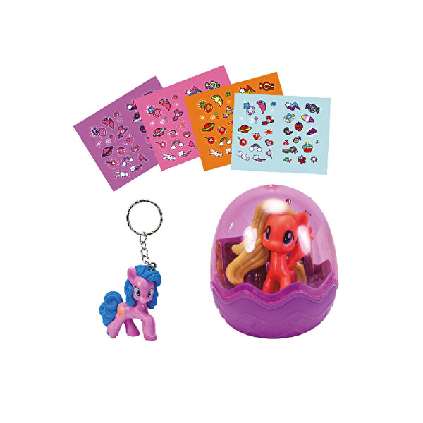 Küçük Pony ve Çıkartmalı Metal Anahtarlık