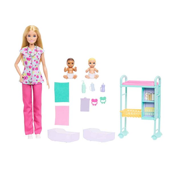 Barbie Kariyer Bebekleri Çocuk Doktoru Oyun Seti JMK12