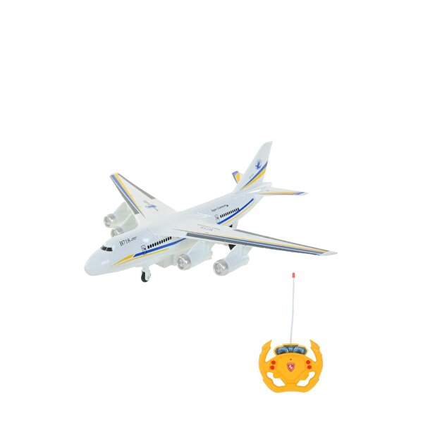 Kumandalı Şarjlı Işıklı Beyaz Uçak