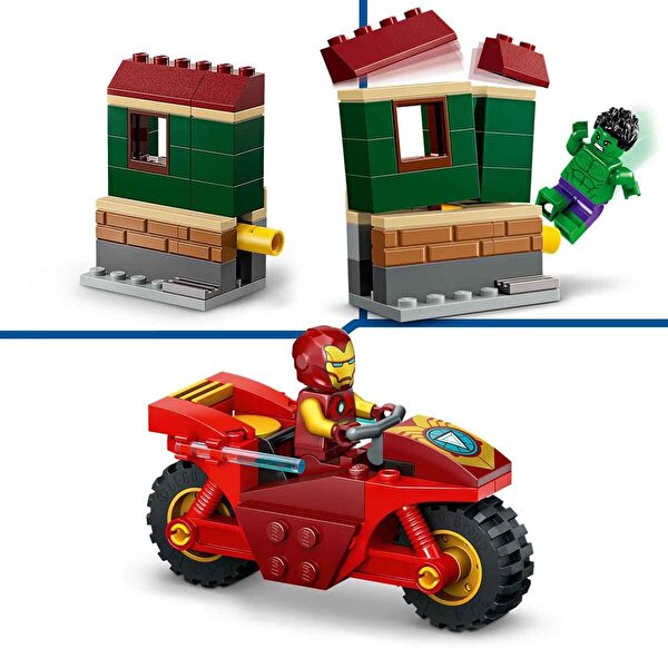 LEGO Marvel Motosikletli Iron Man ve Hulk 76287