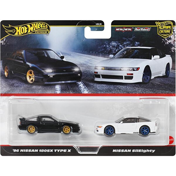 Hot Wheels 2'li̇ Premi̇um Araba Seti̇ 96 Nissan 180SX Type X & Nissan Sileighty JBK96