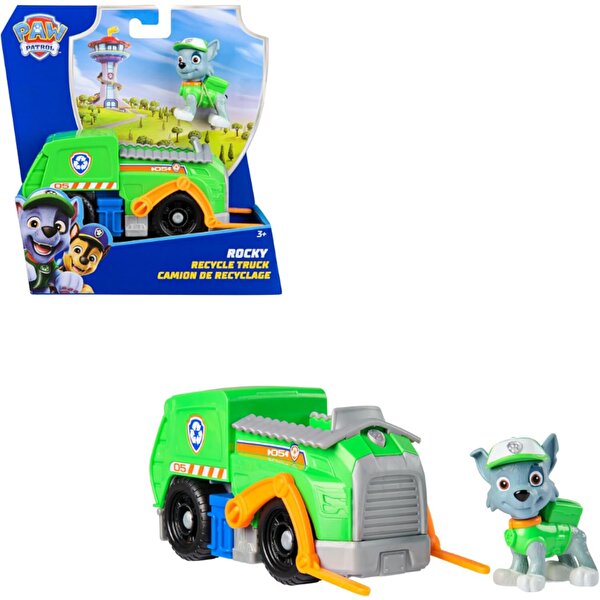 Paw Patrol Rocky Figürü ve Geri Dönüşüm Kamyonu