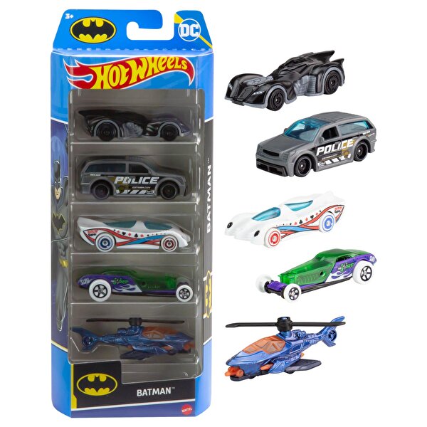 Hot Wheels Beşli Araba Seti Batman HTV44