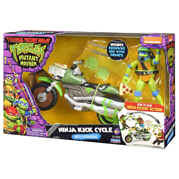TMNT Araçlar ve Figürler Ninja Kick Cycle With Leonardo 83430