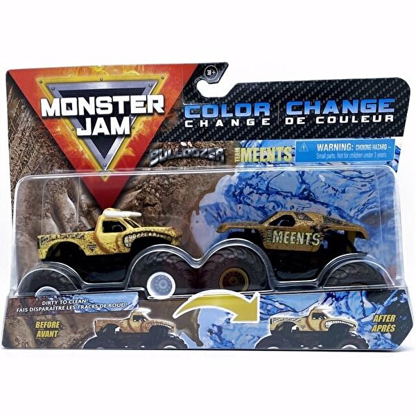Monster Jam Dirty To Clean 1:64 İkili Araba Seti Bulldozer Team Meents