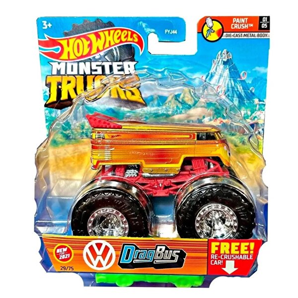 Hot Wheels Monster Trucks 1:64 Arabalar Volkswagen Dragbus GTH82