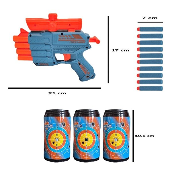 Hedefli Dörtlü Dart Fırlatıcı Silah