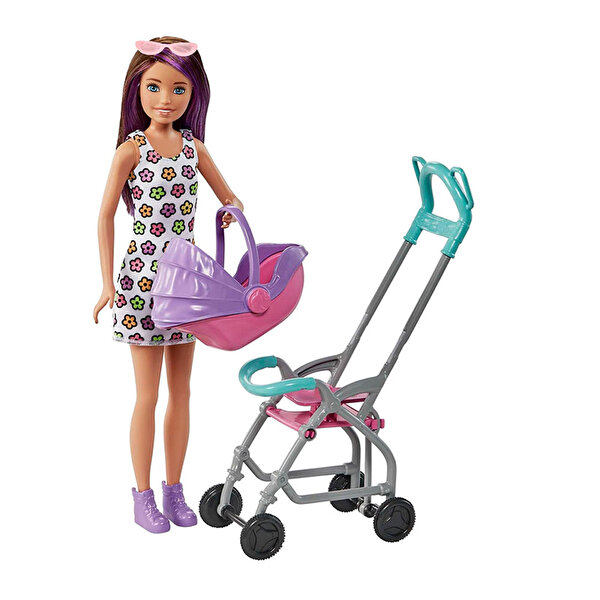 Barbie Bebek Bakıcılığı Oyun Seti Gezdirme Temalı GXT34