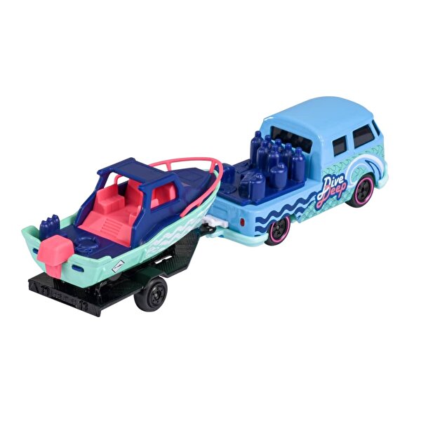 Majorette Volkswagen Römorklu Oyuncak Araba  Volkswagen T1 Mavi