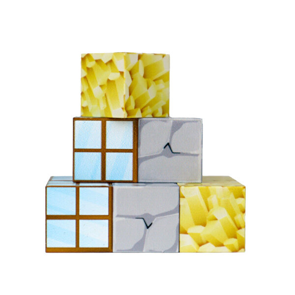 Magnivity Manyetik Bloklar Cam-Mermer-Sarı Taş Bloklar 9 Parça