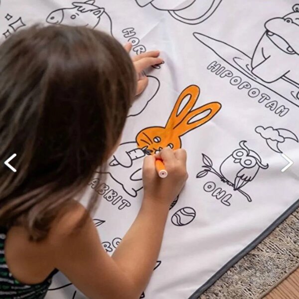 Matrax Oyuncak Boyama Halısı ve 12'li Boya Kalemi Seti